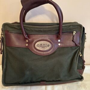 Orvis Olive and Mahogany Briefcase